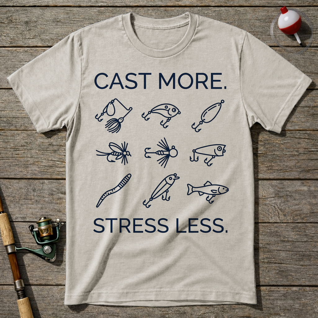 Cast More Stress Less T-Shirt — Natural