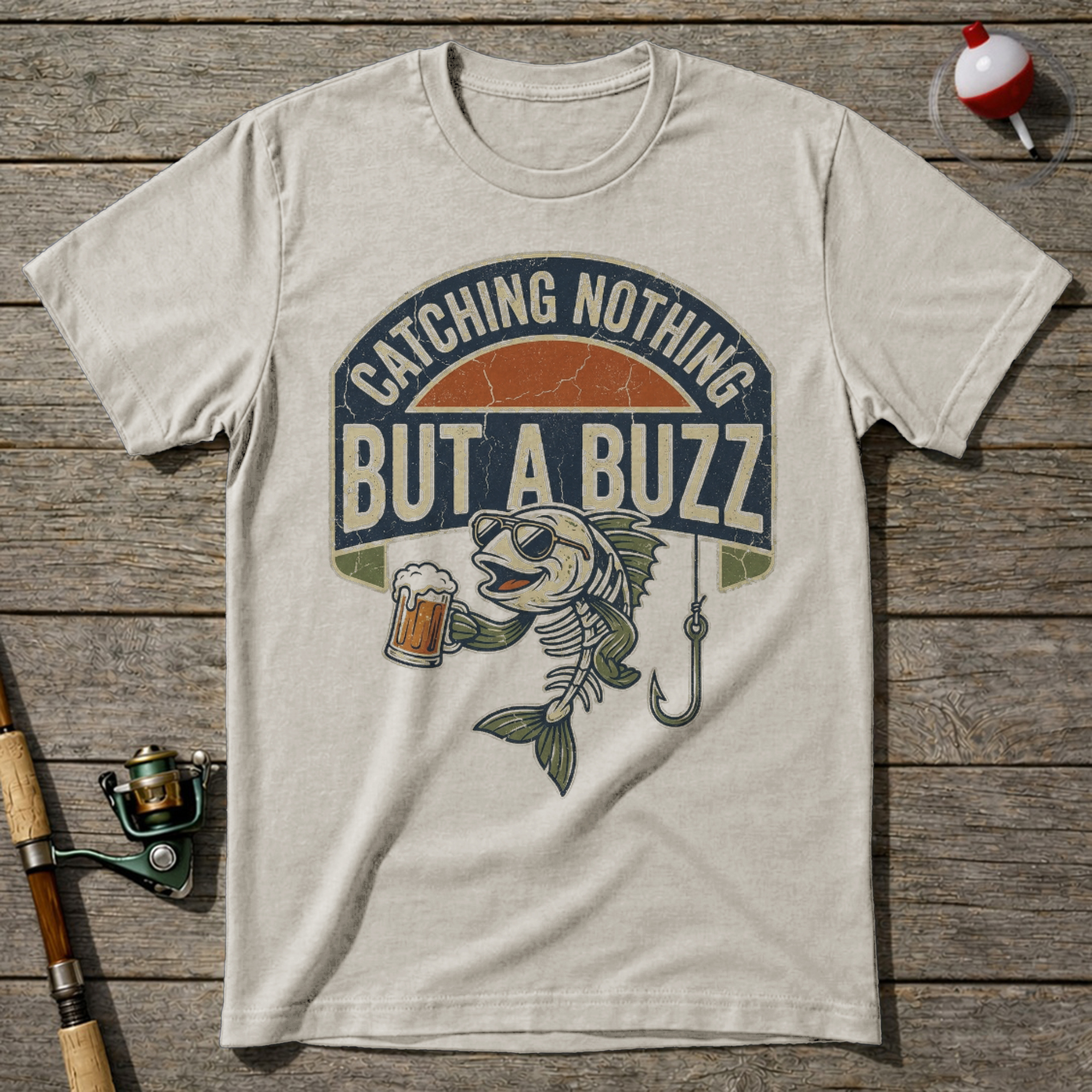 Catching Nothing But A Buzz Fishing T-Shirt — Natural