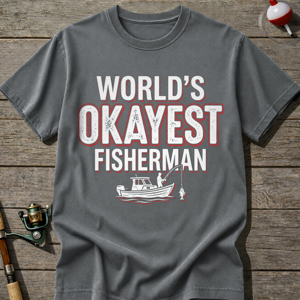 World’S Okayest Fisherman Fishing Boat T-Shirt
