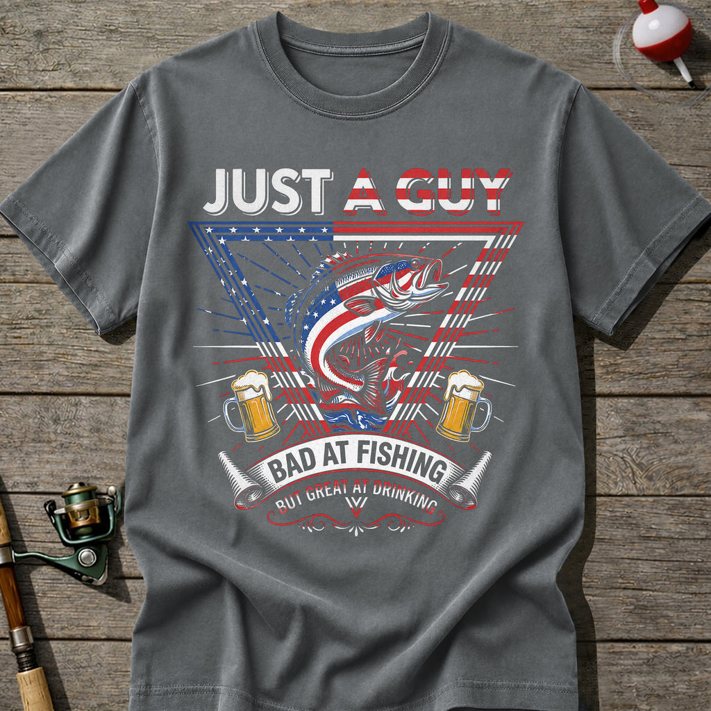 Bad At Fishing Great At Drinking USA T-Shirt