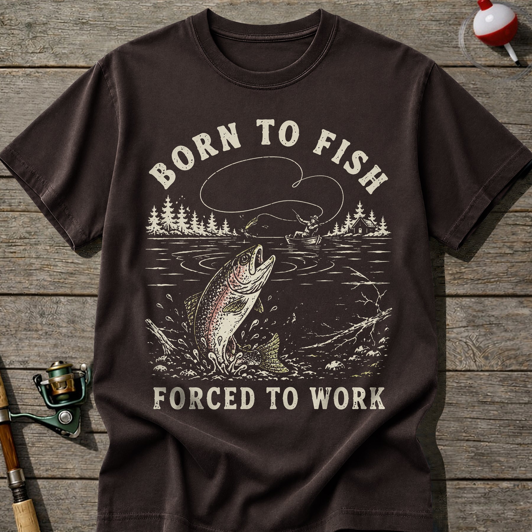 Forced To Work Fishing T-shirt