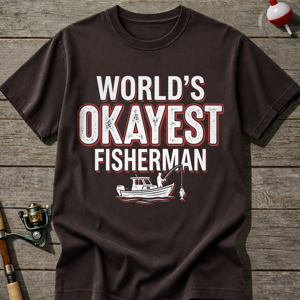 World’S Okayest Fisherman Fishing Boat T-Shirt