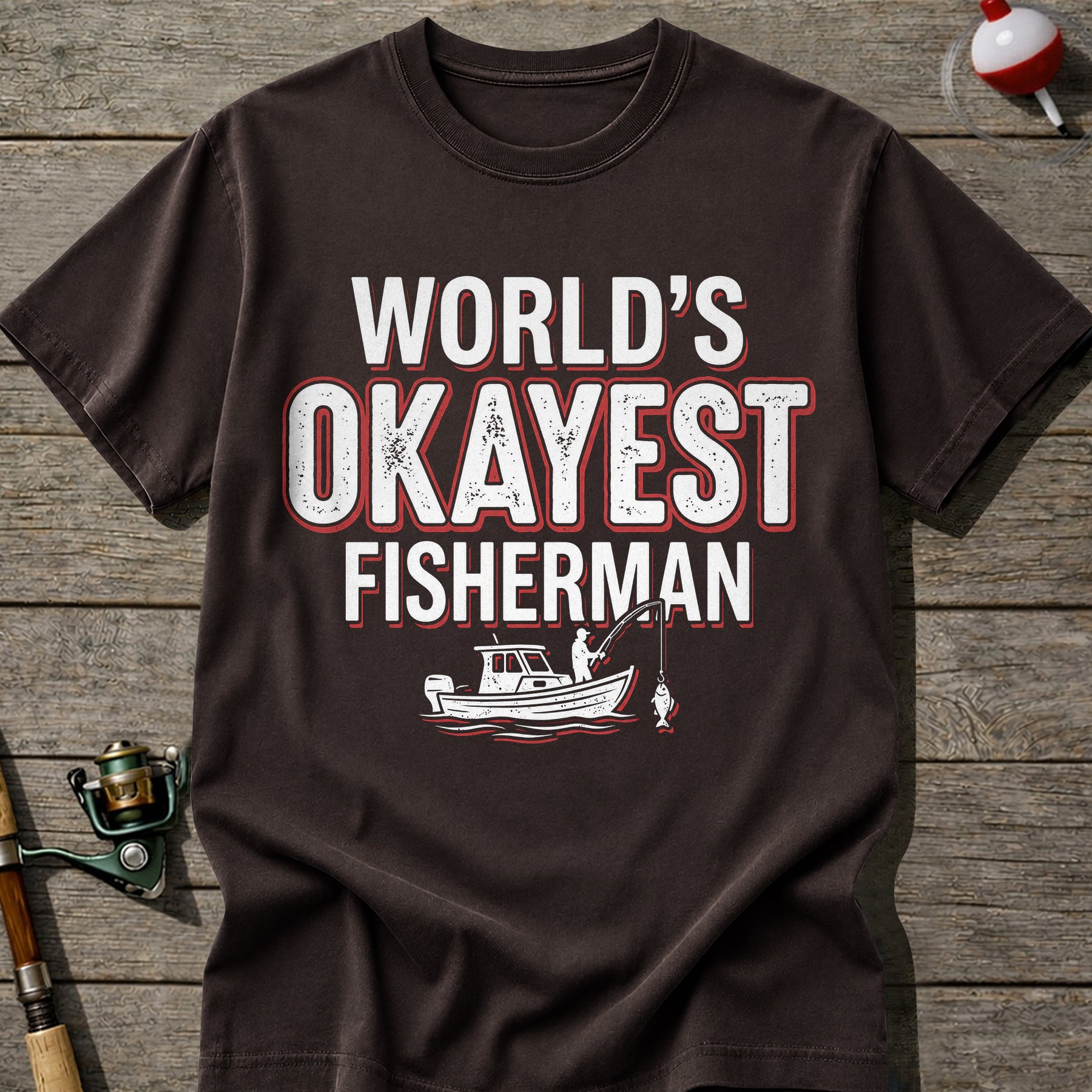 World’S Okayest Fisherman Fishing Boat T-Shirt