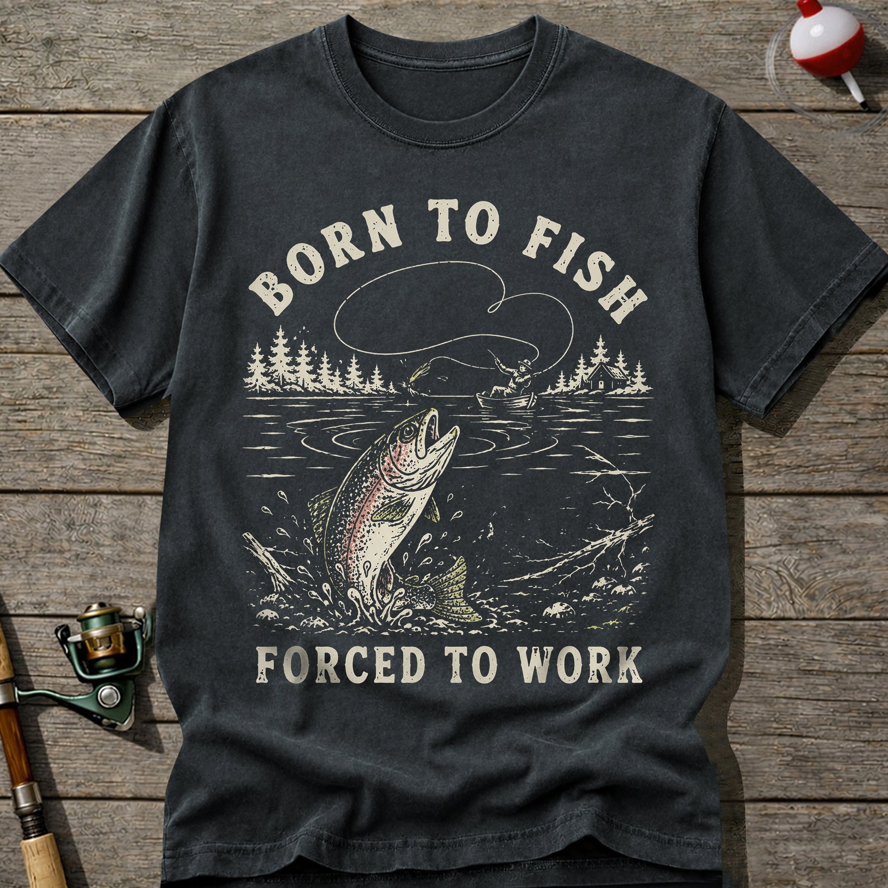 Forced To Work Fishing T-shirt