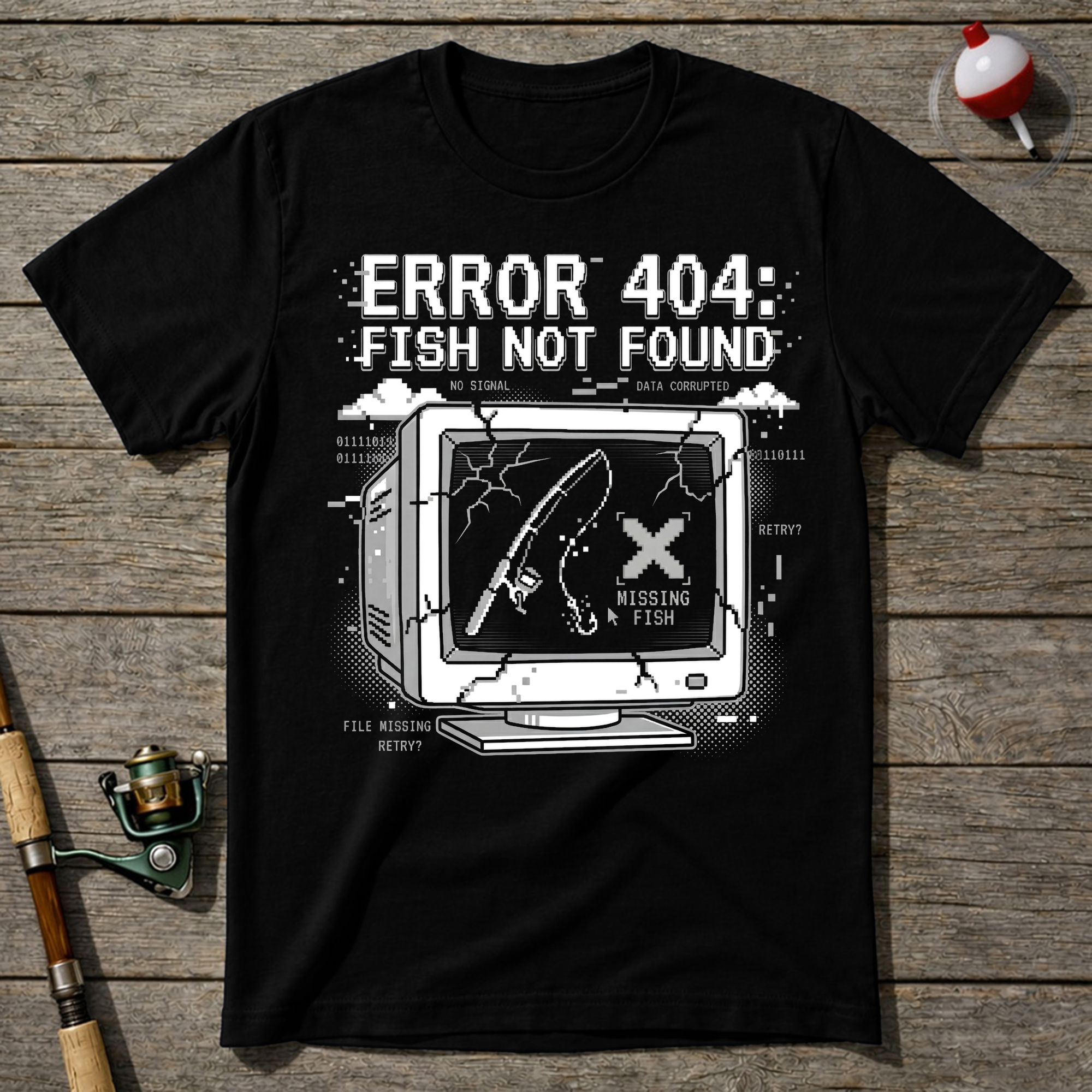 Error 404 Fish Not Found T-Shirt — Maroon