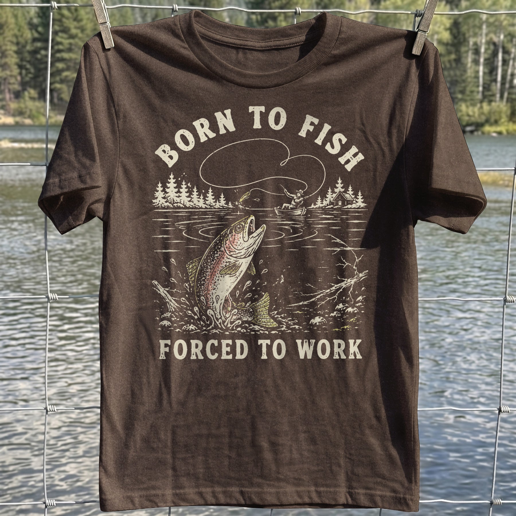 Forced To Work Fishing T-shirt