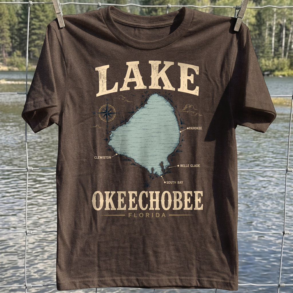 OkeeChobee Lake Map T-Shirt