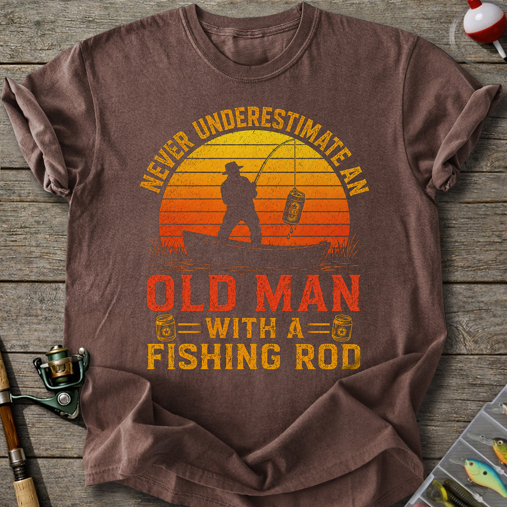 Old Man With Fishing Rod T-Shirt