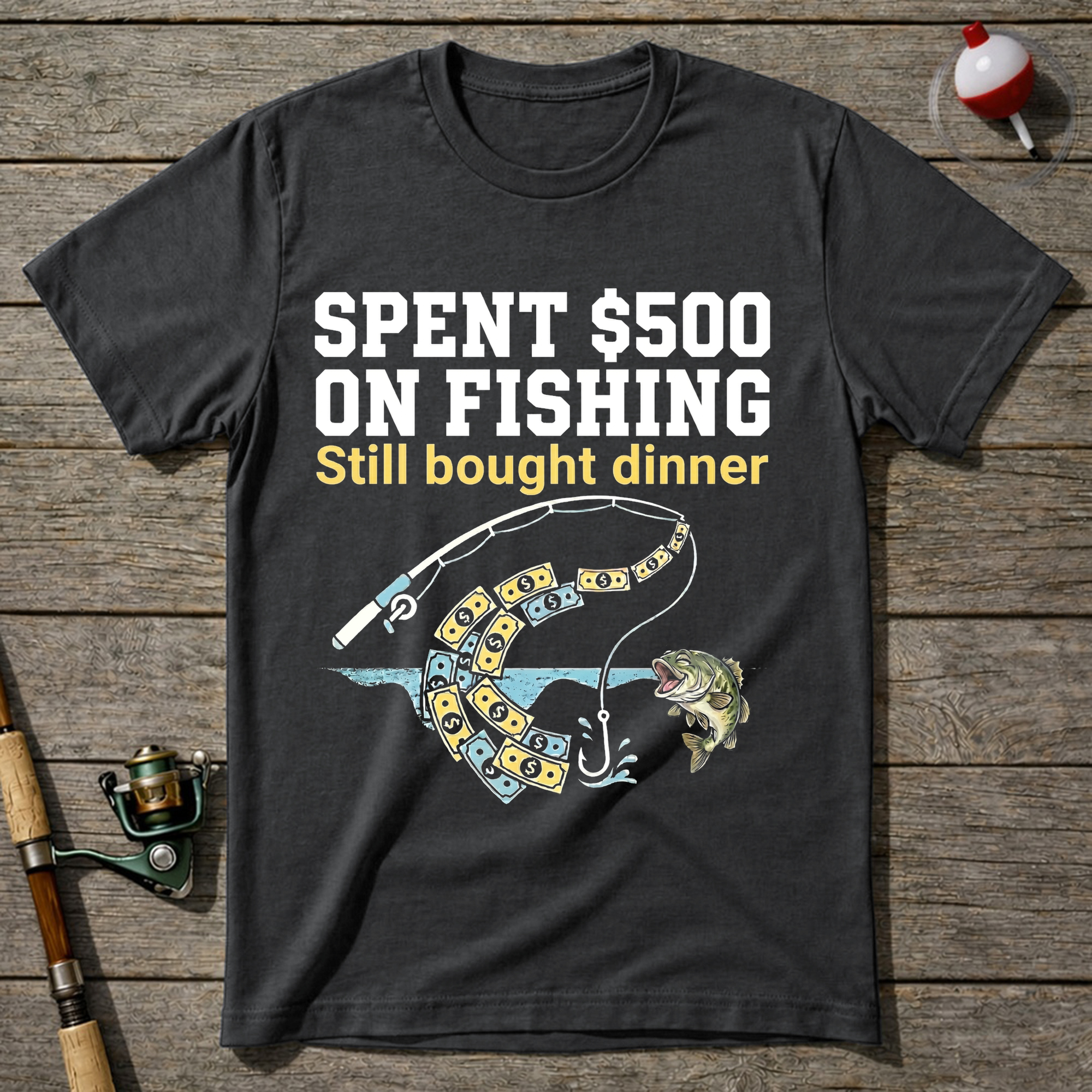 Expensive Bad Fisherman T-Shirt — Charcoal