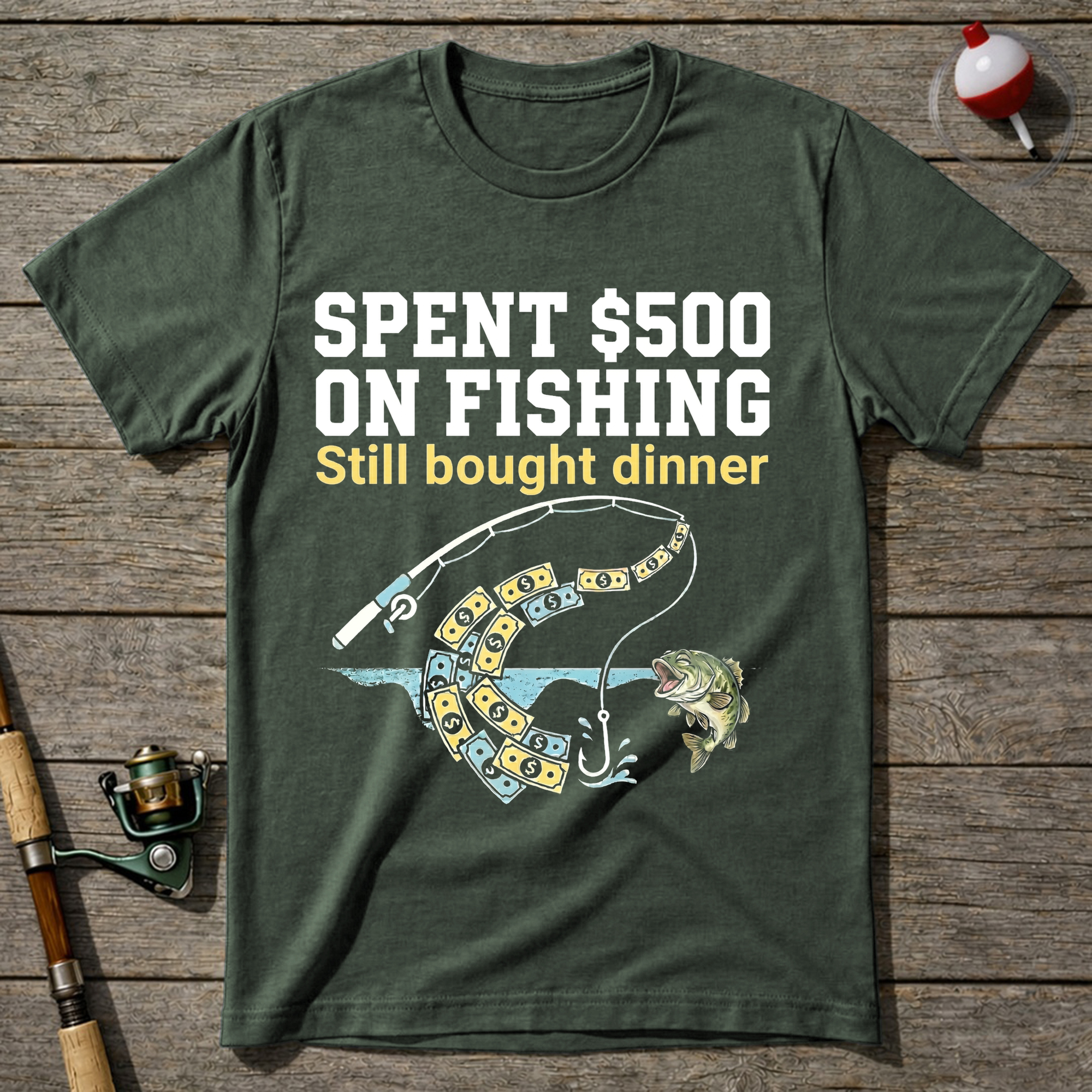 Expensive Bad Fisherman T-Shirt — Military Green