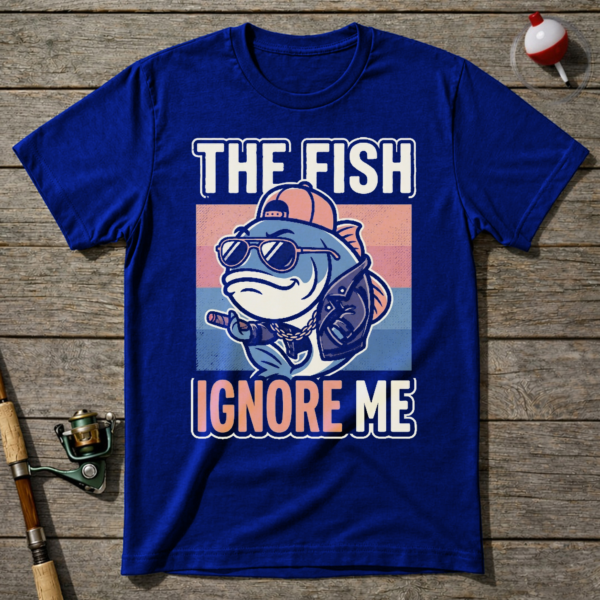Fish Ignore Me Funny T-Shirt — Royal Blue