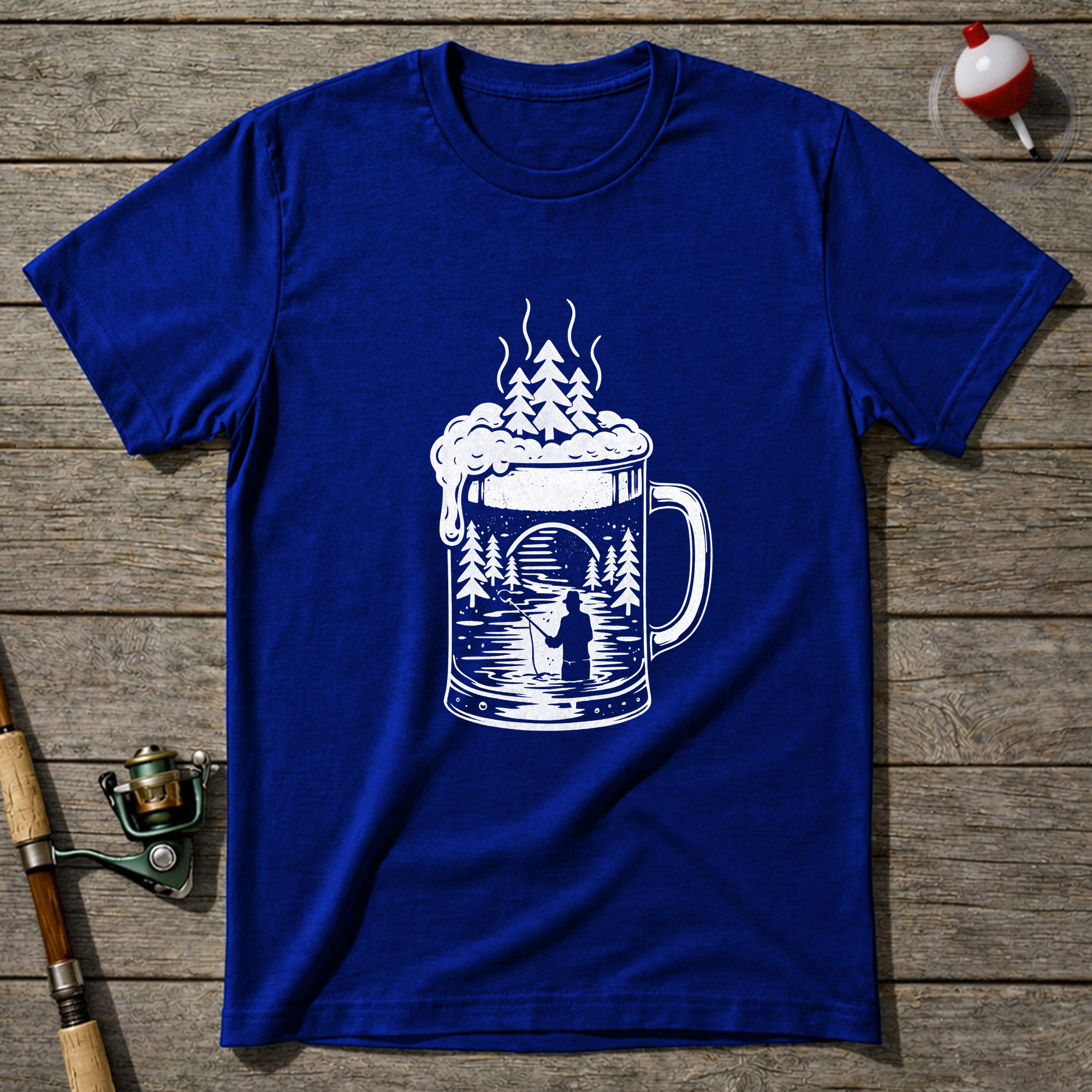 Fishing Beer T Shirt T-Shirt — Royal Blue