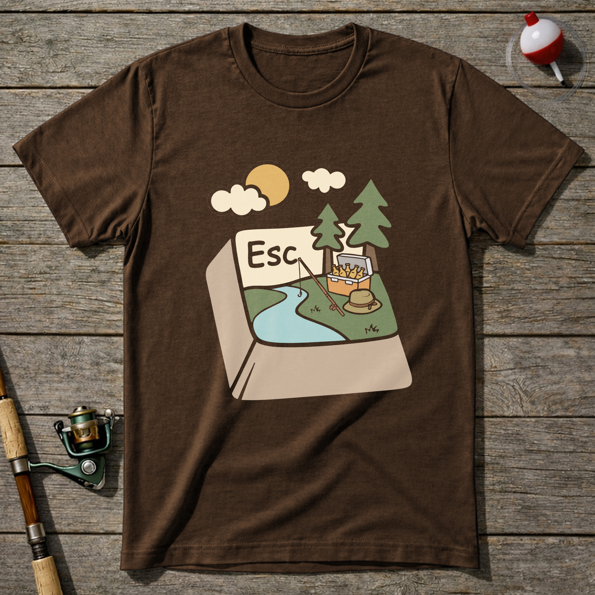 Fishing Escape T Shirt T-Shirt — Navy