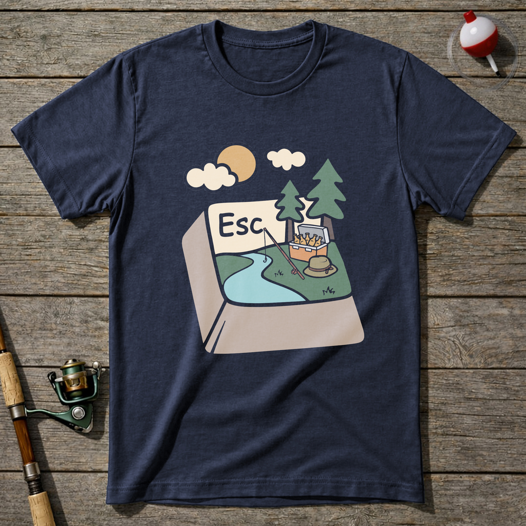 Fishing Escape T Shirt T-Shirt — Heather Navy