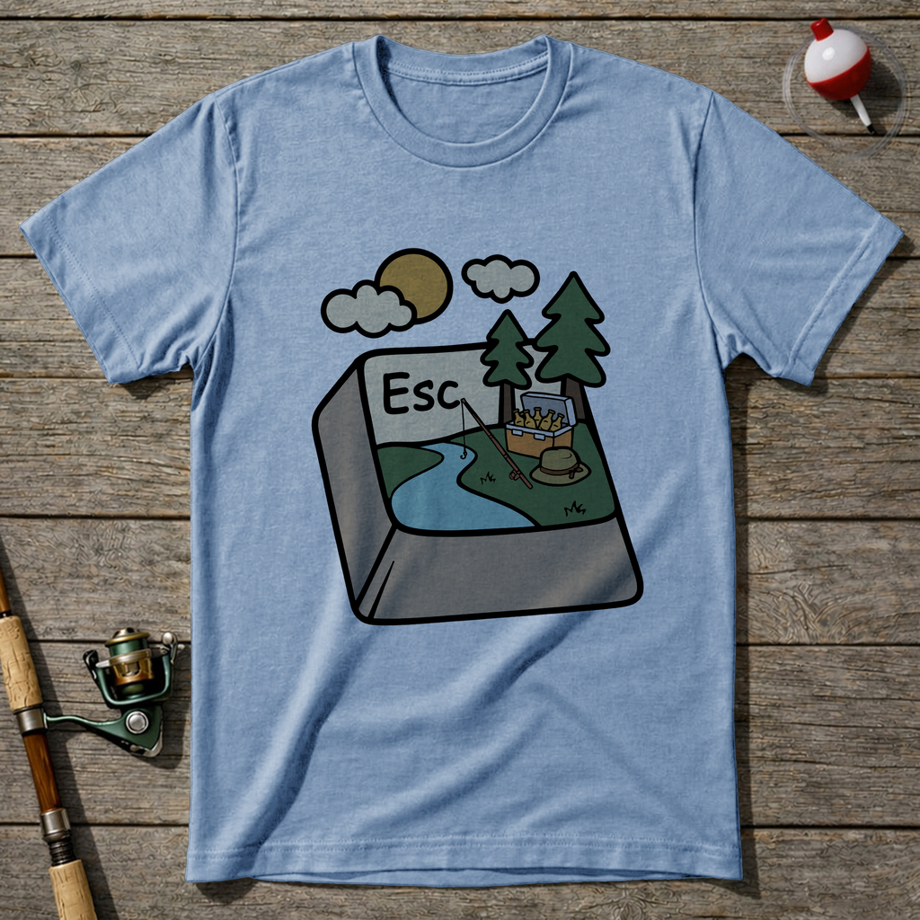 Fishing Escape T Shirt T-Shirt — Light Blue