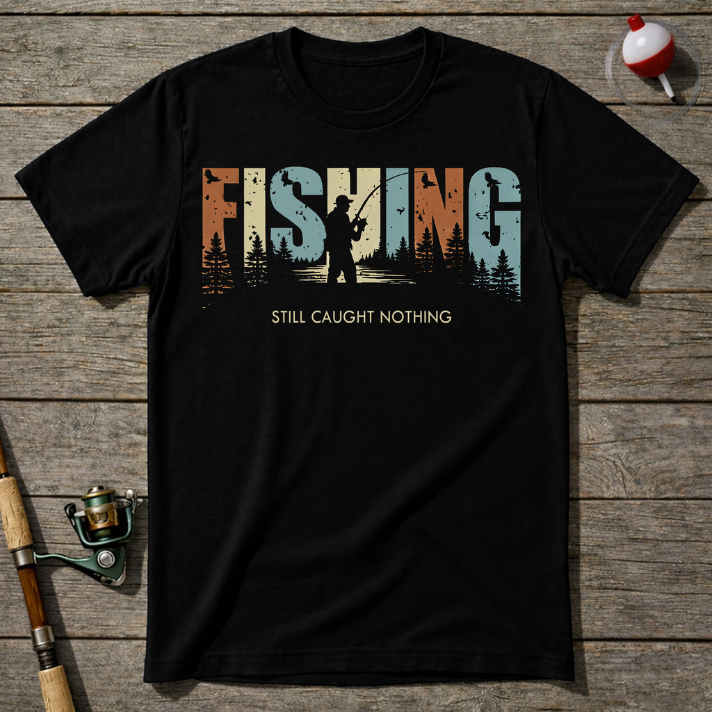 Fishing Nothing T-Shirt — Black