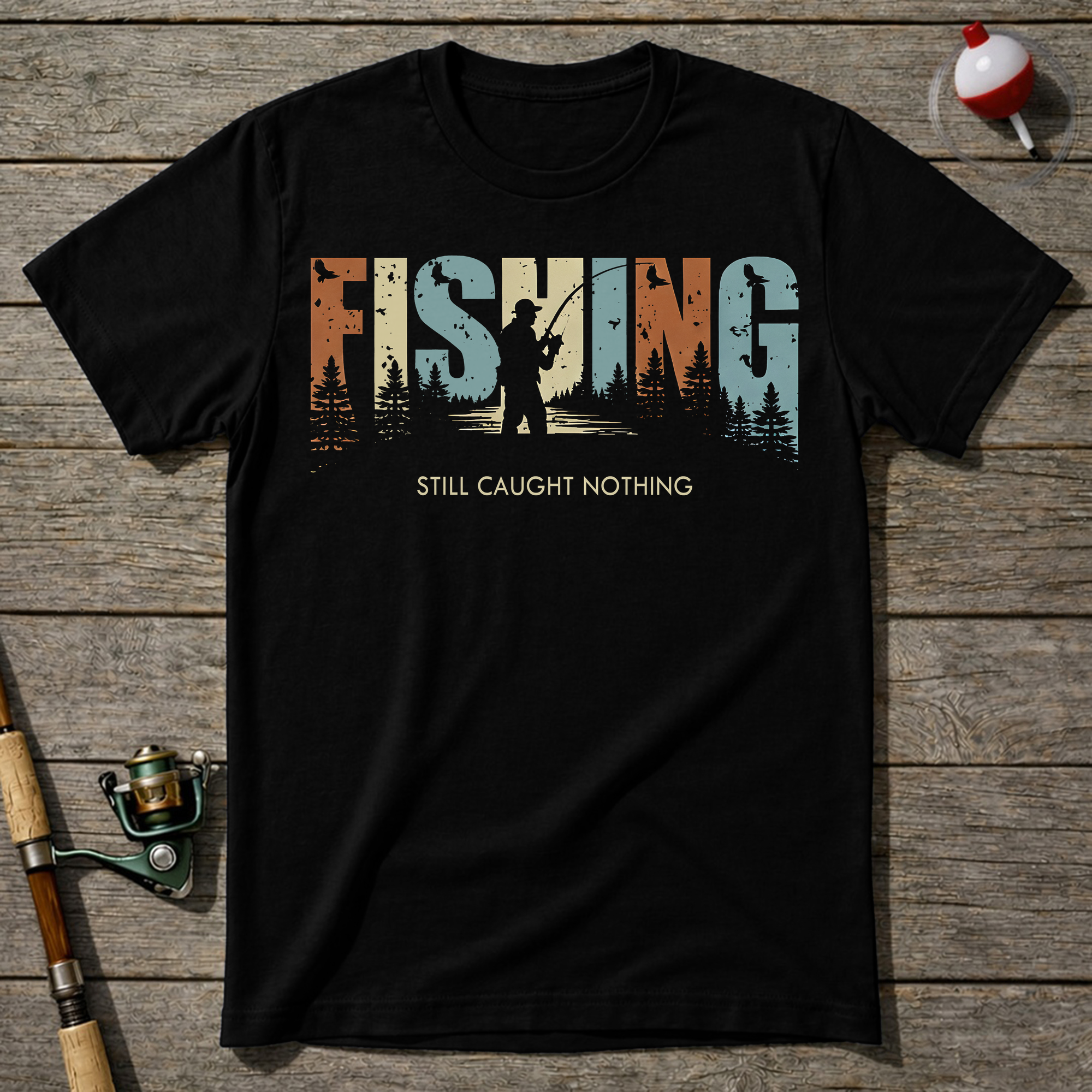Fishing Nothing T-Shirt — Black