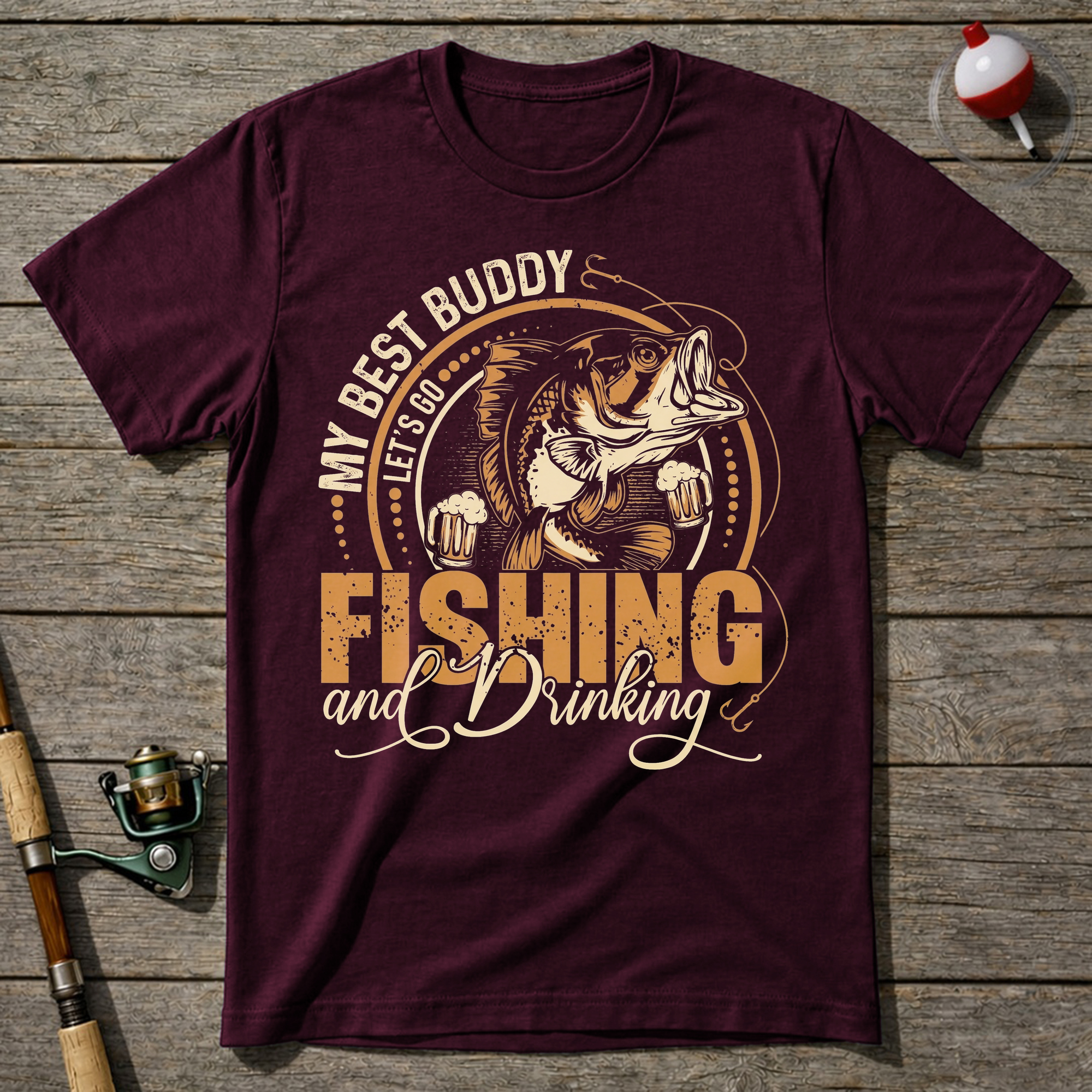 Fishing And Drinking Buddy T-Shirt