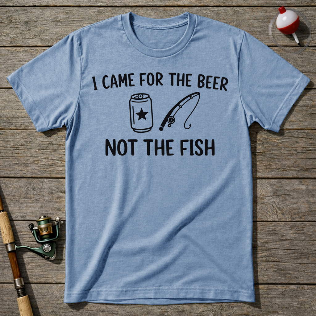 Funny I Came For The Beer Fishing T-Shirt — Light Blue