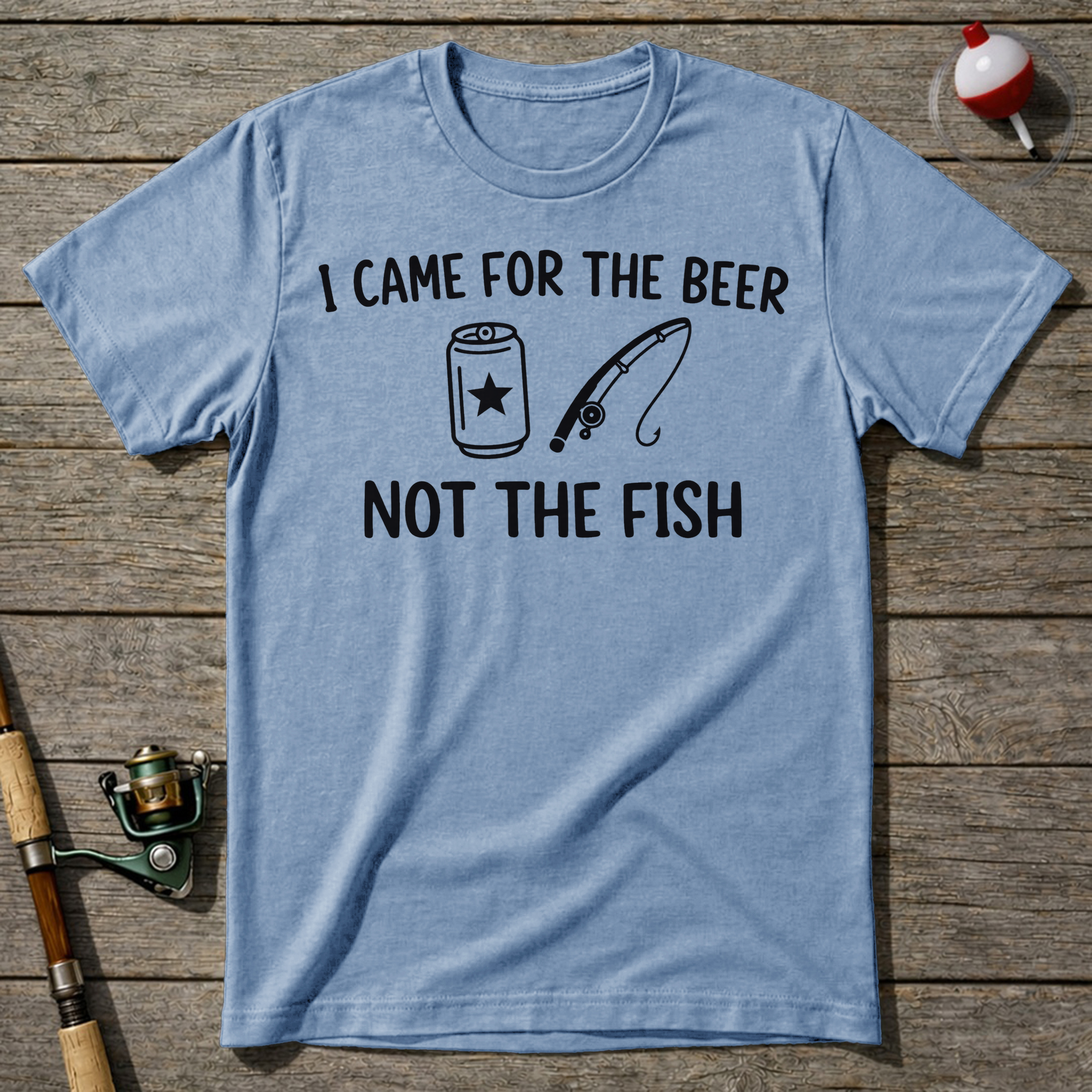 Funny I Came For The Beer Fishing T-Shirt — Light Blue