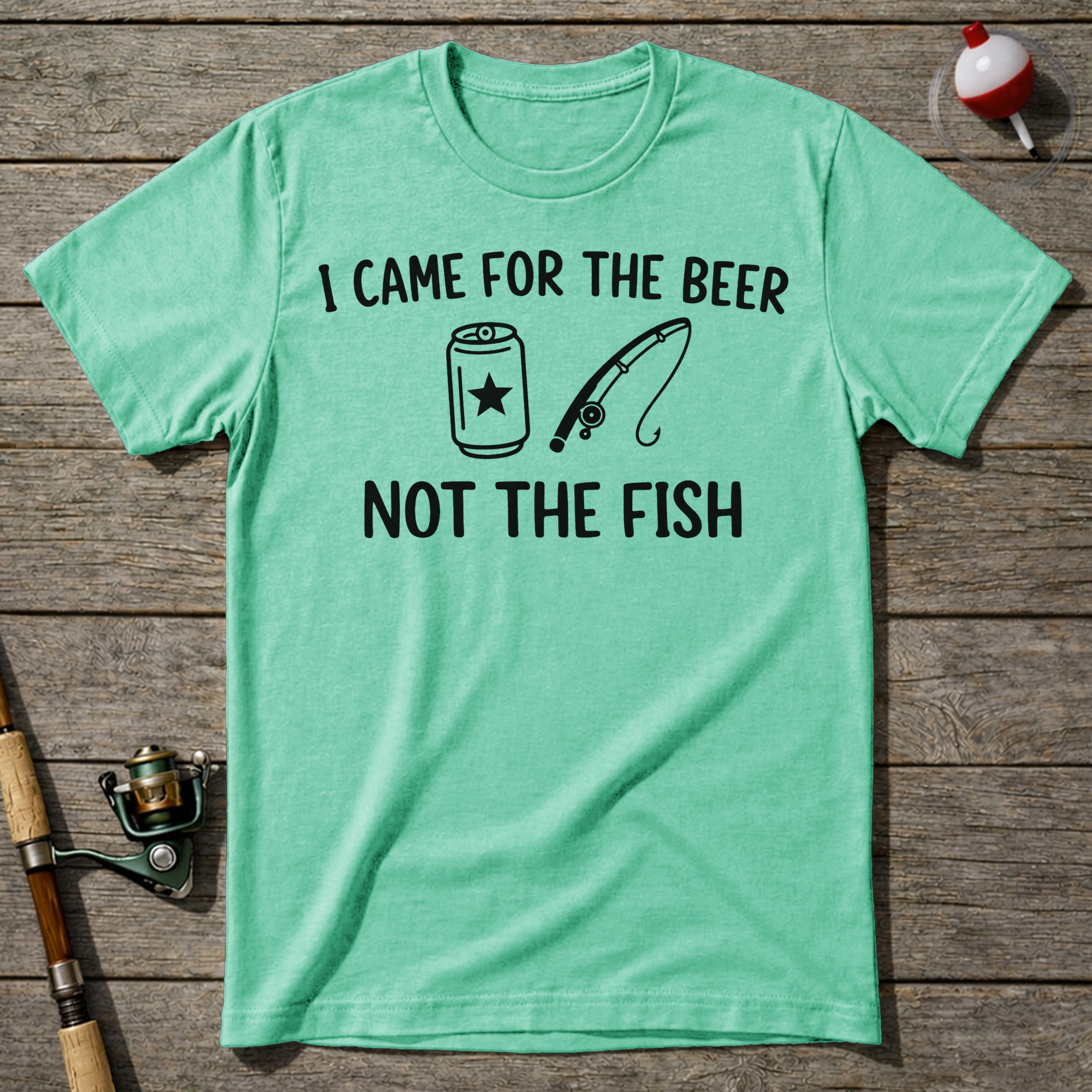 Funny I Came For The Beer Fishing T-Shirt — Mint Green