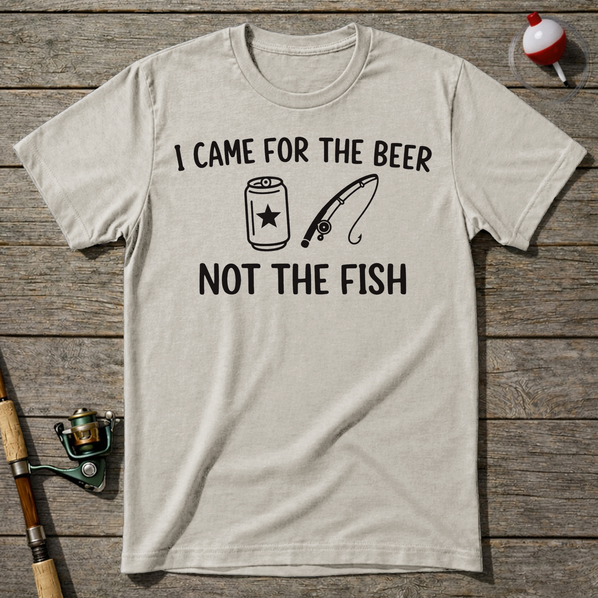 Funny I Came For The Beer Fishing T-Shirt — Natural
