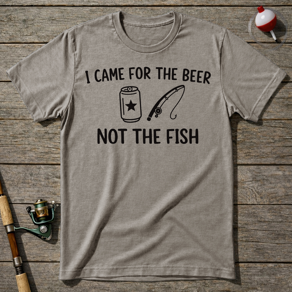 Funny I Came For The Beer Fishing T-Shirt — Sand