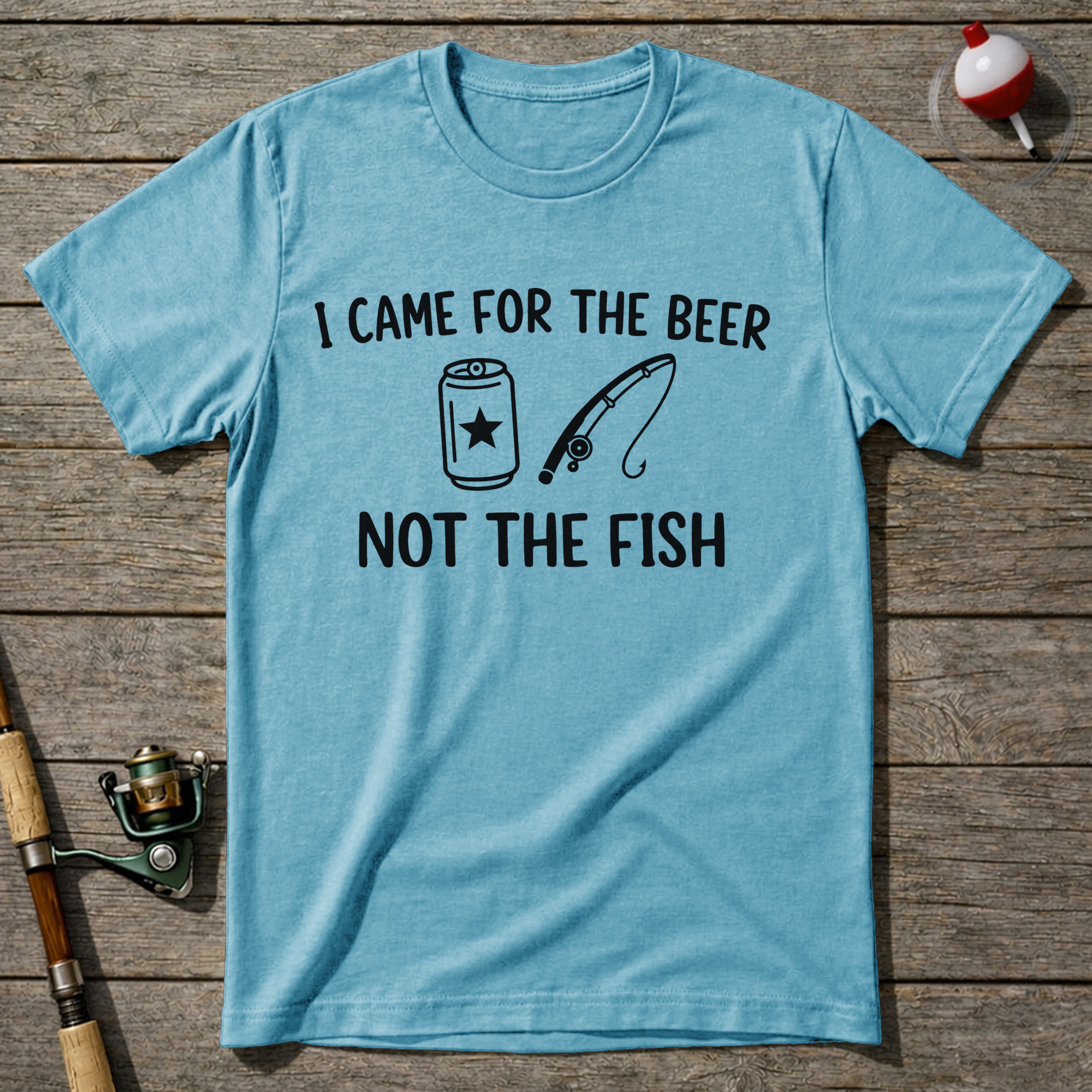 Funny I Came For The Beer Fishing T-Shirt — Sky Blue