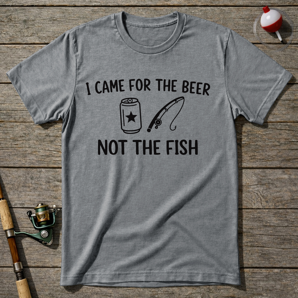 Funny I Came For The Beer Fishing T-Shirt — Sport Grey