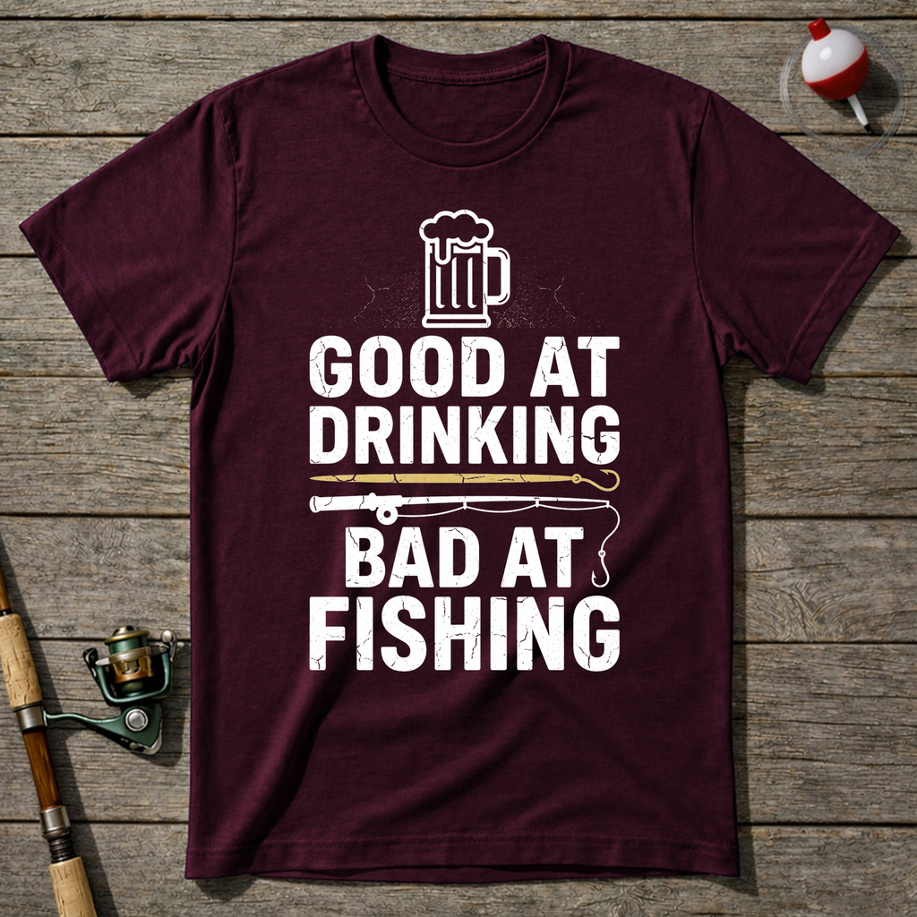 Good At Drinking Bad At Fishing Funny T-Shirt