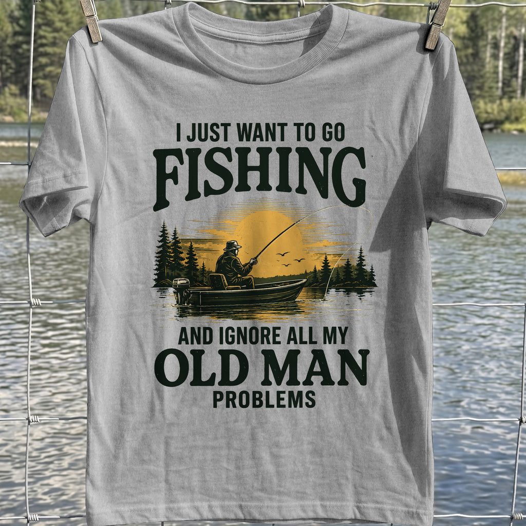 Old Man Fishing T-Shirt