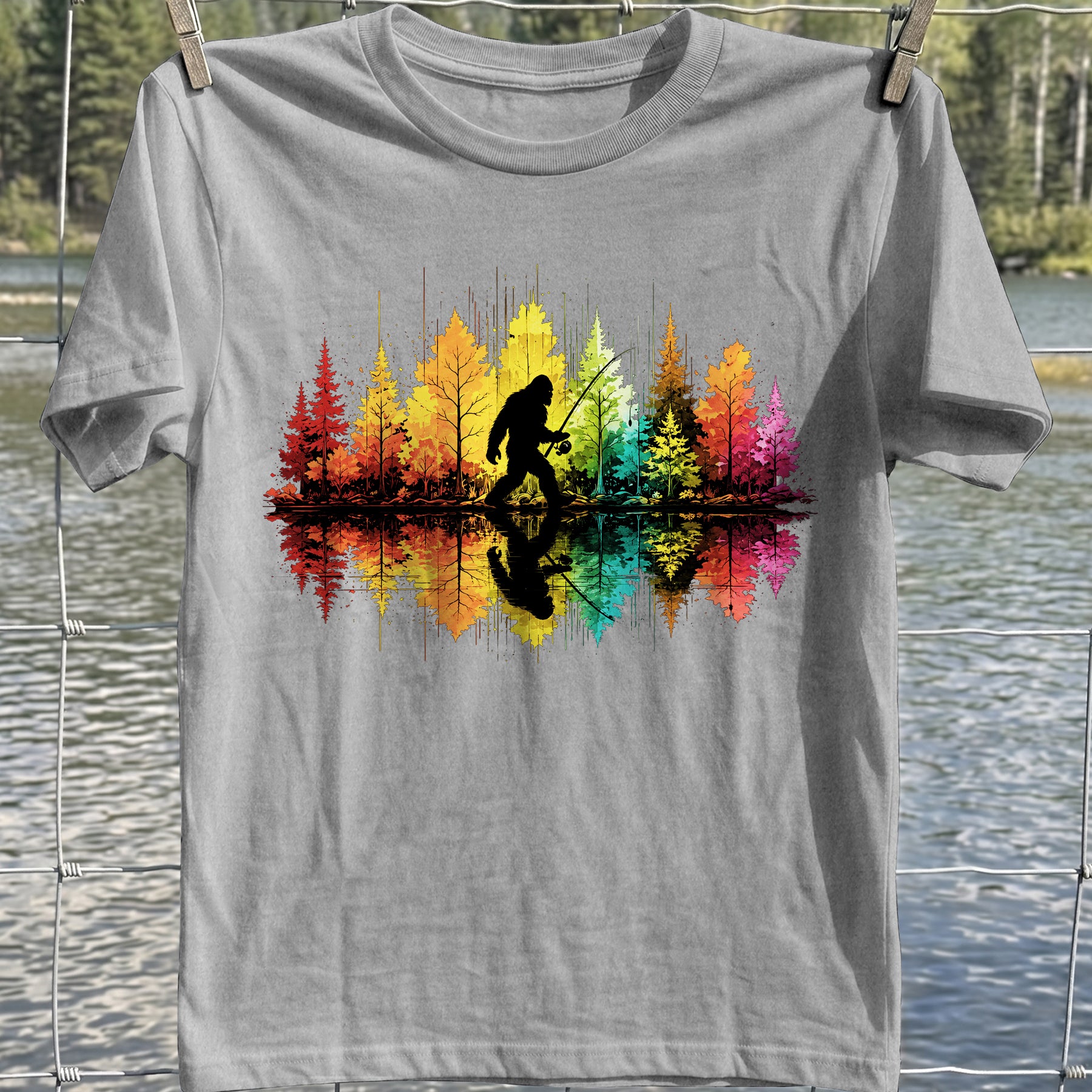 Bigfoot Fishing T-Shirt