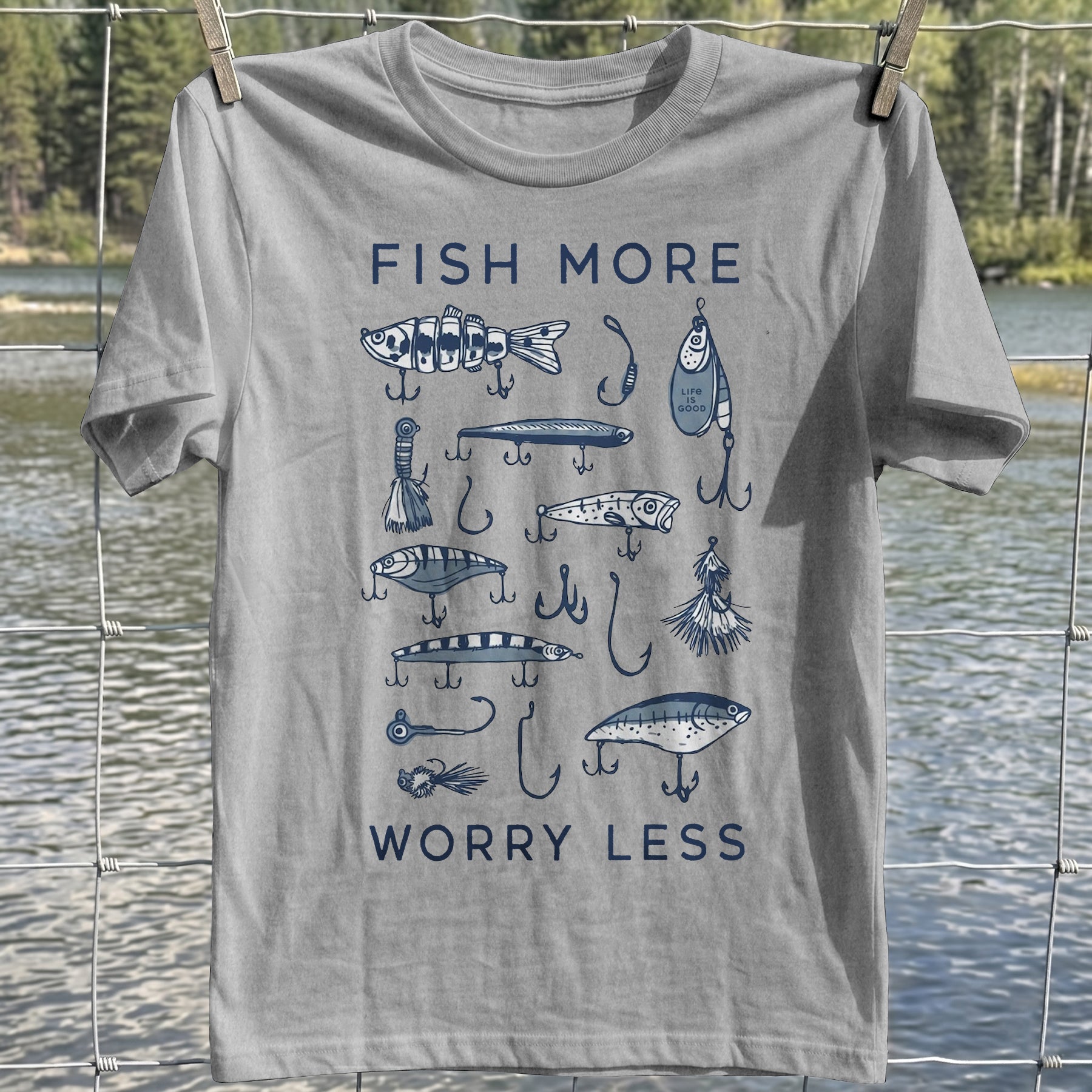 Fish More Worry Less T-Shirt