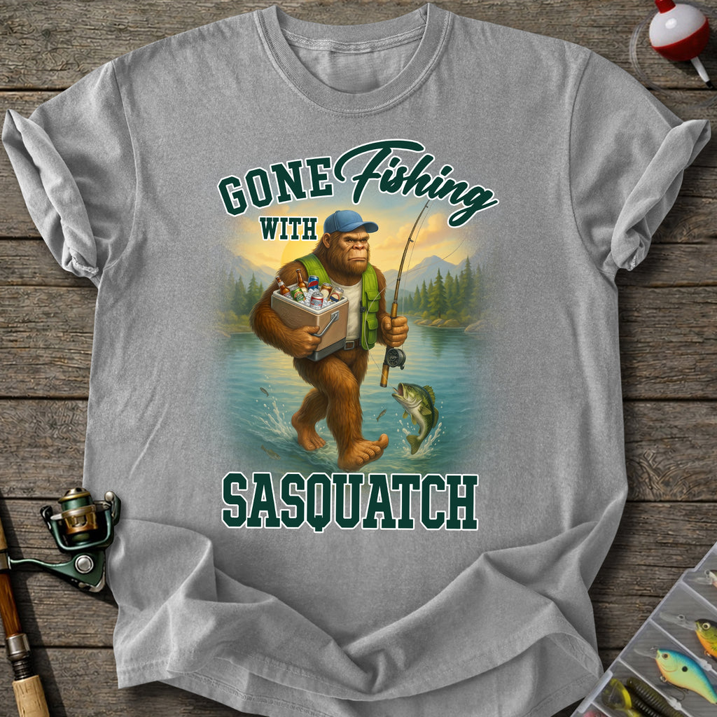 Sasquatch Gone Fishing T-Shirt