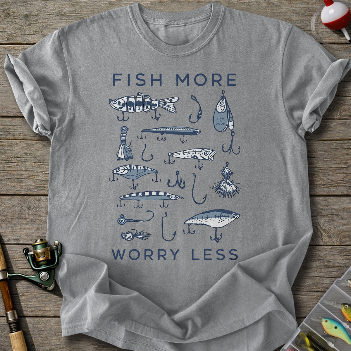 Fish More Worry Less T-Shirt