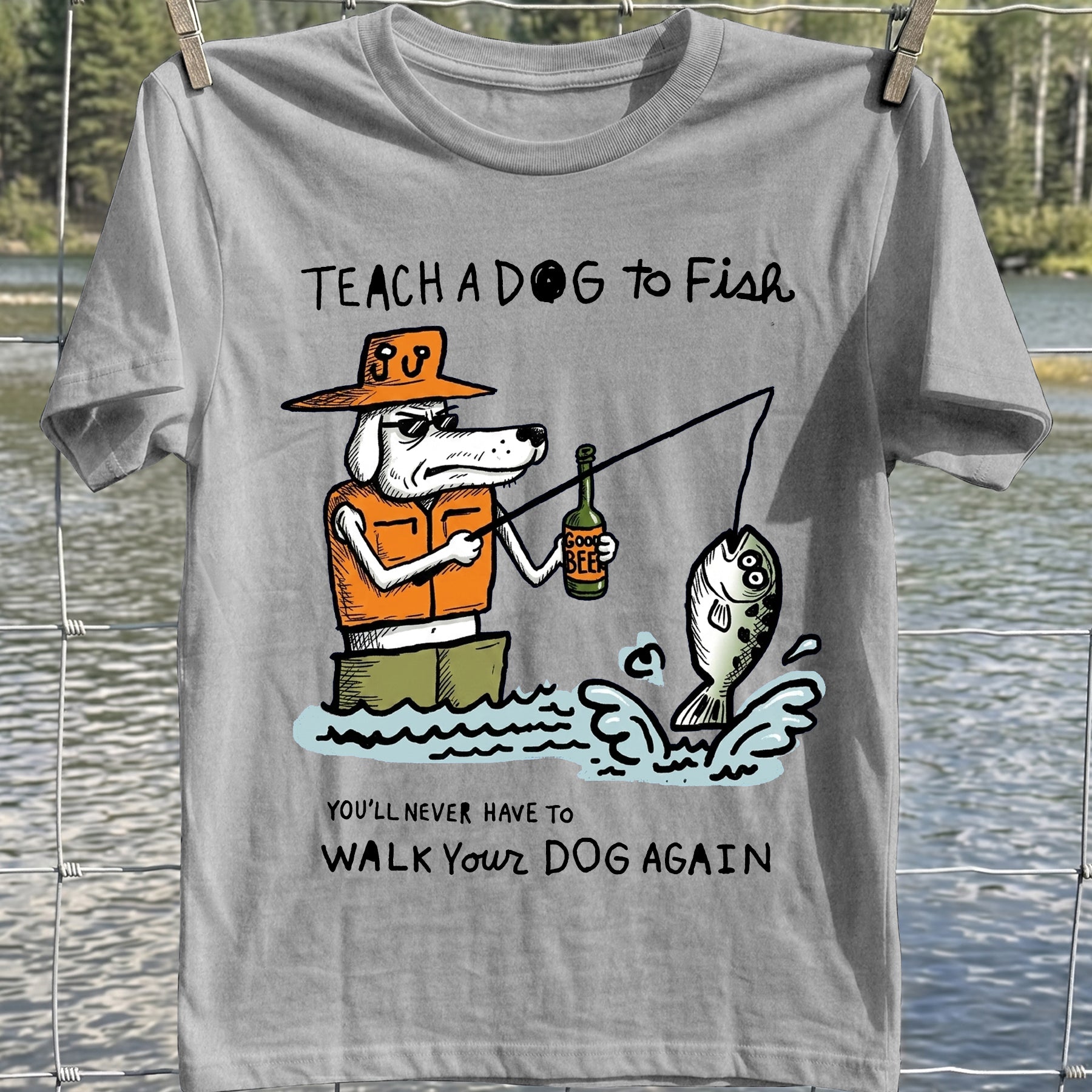 Teach Dog To Fish T-Shirt