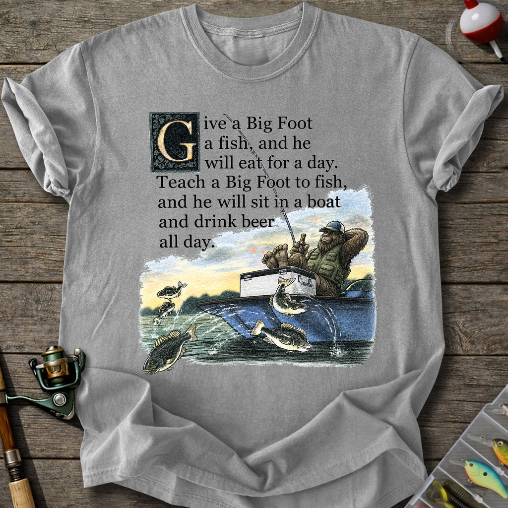 Bigfoot Fishing Lesson T-Shirt