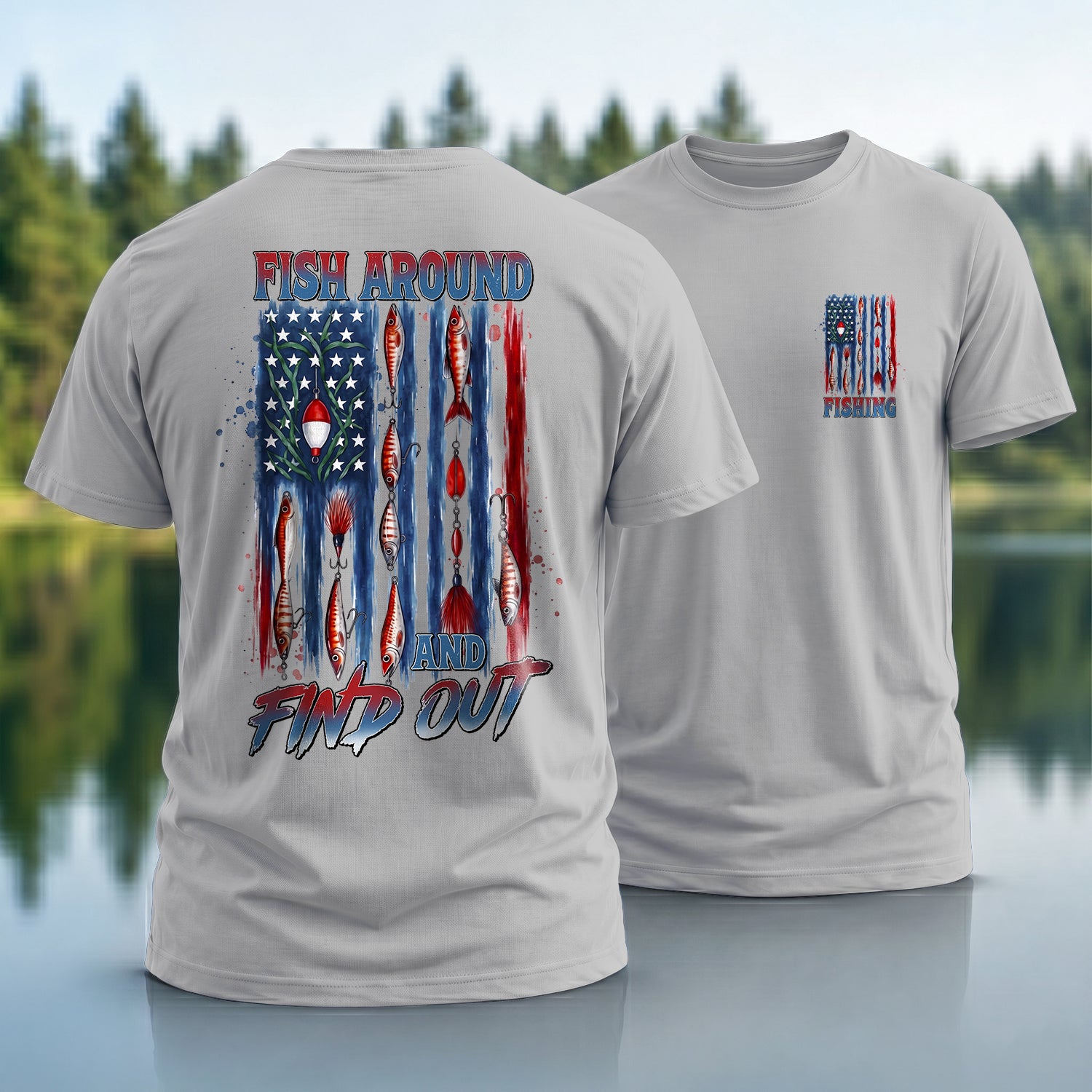 USA Fishing Flag T-Shirt