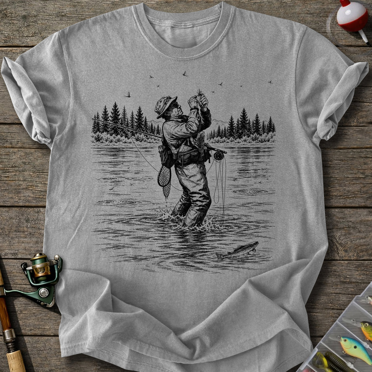 River Fly Fishing T-Shirt