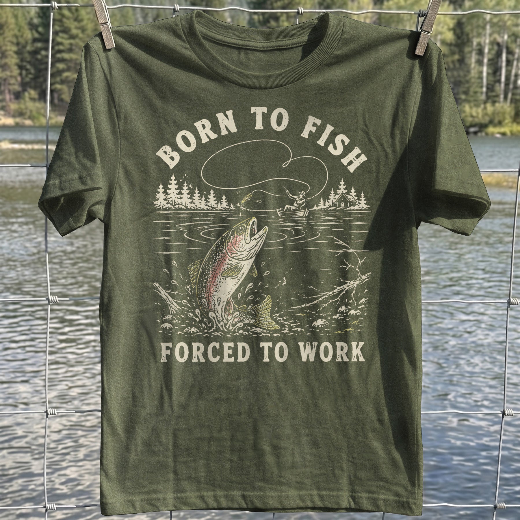 Forced To Work Fishing T-shirt