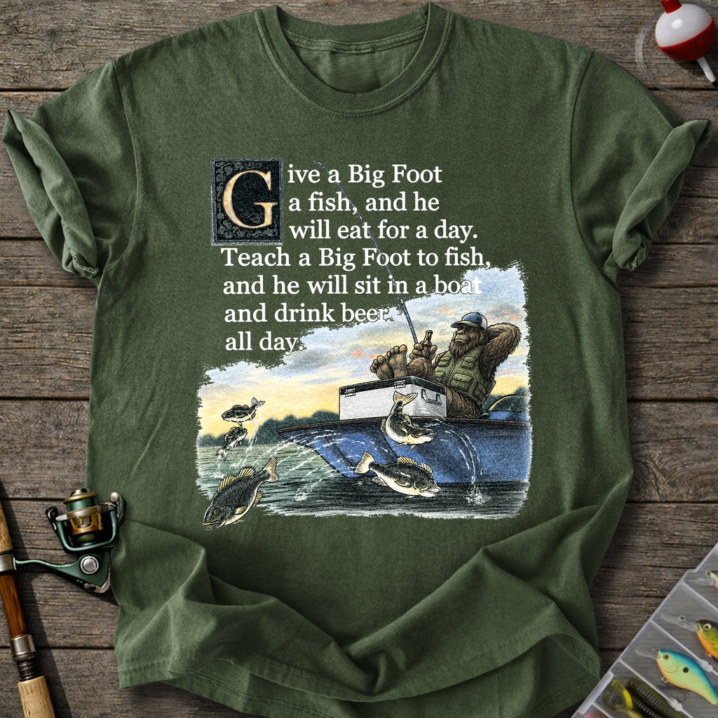 Bigfoot Fishing Lesson T-Shirt