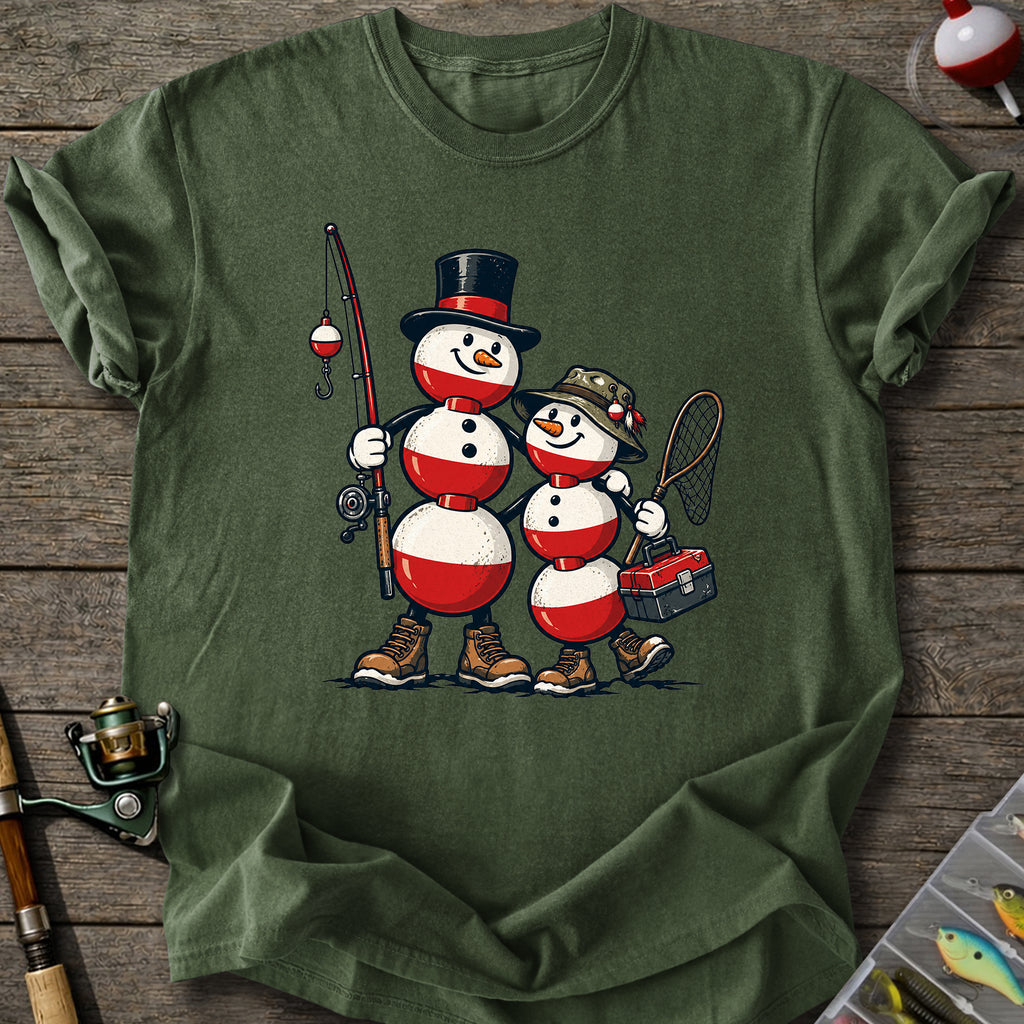 Fishing Snowmen T-Shirt