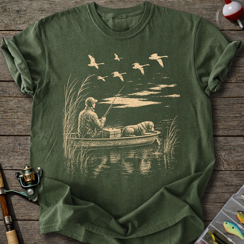 Fishing With Dog T-Shirt