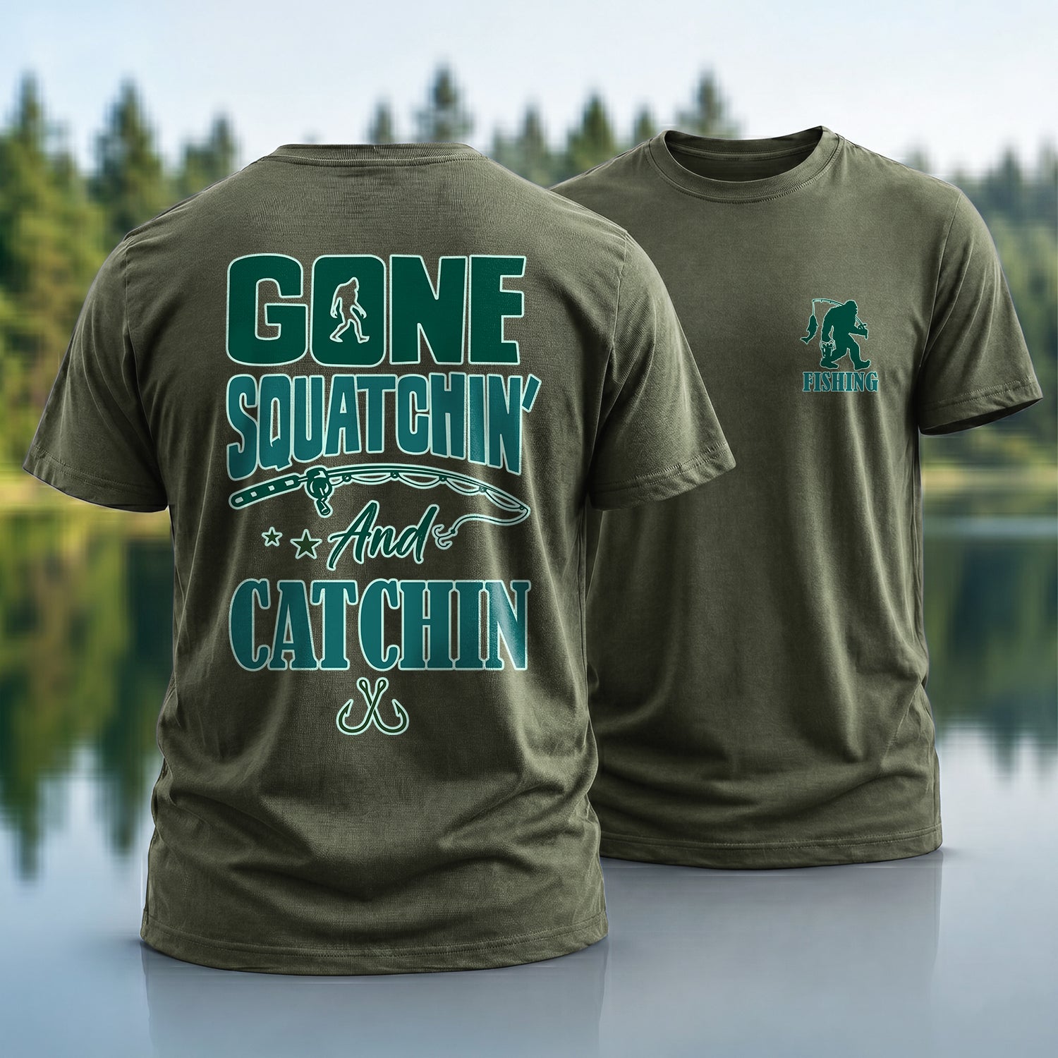 Bigfoot Fishing T-Shirt