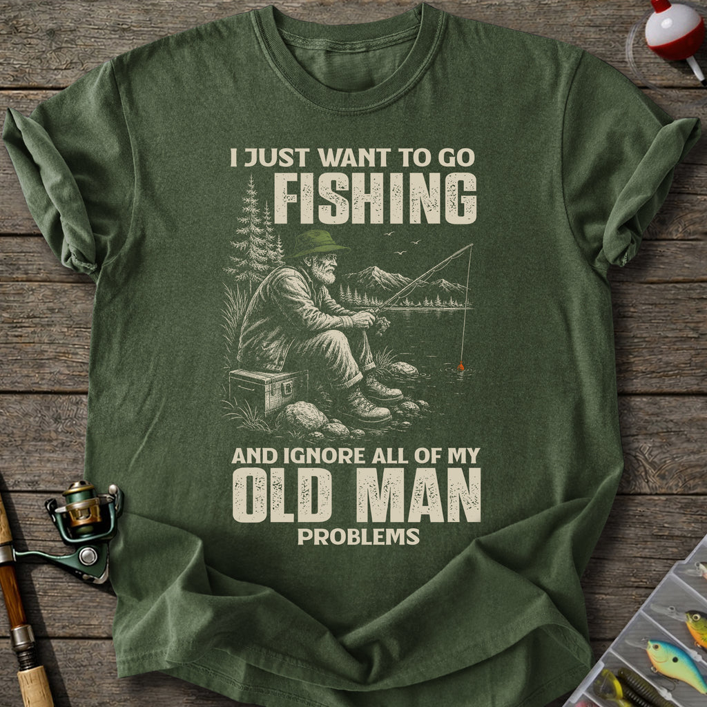 Old Man Fishing T-Shirt