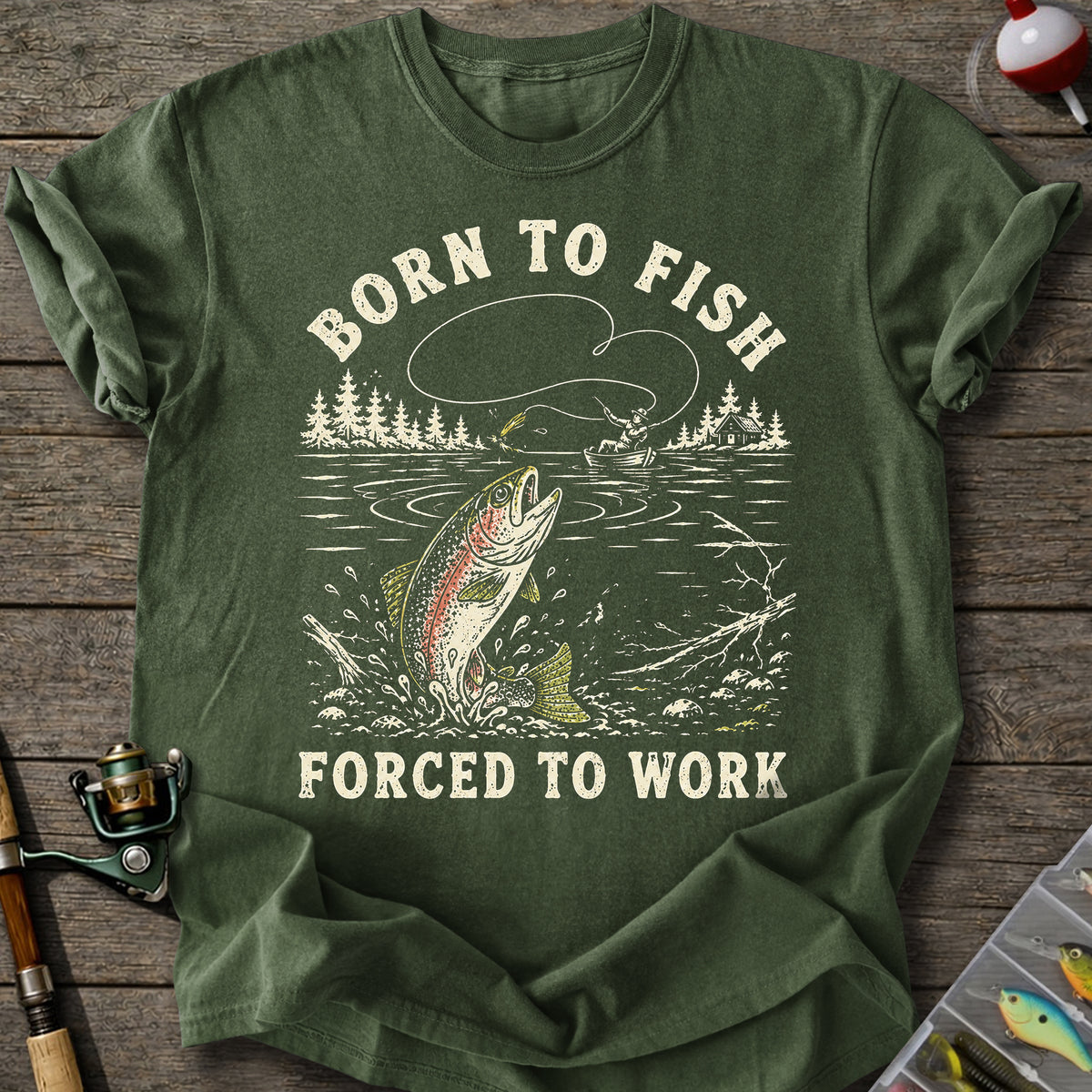 Forced To Work Fishing T-shirt