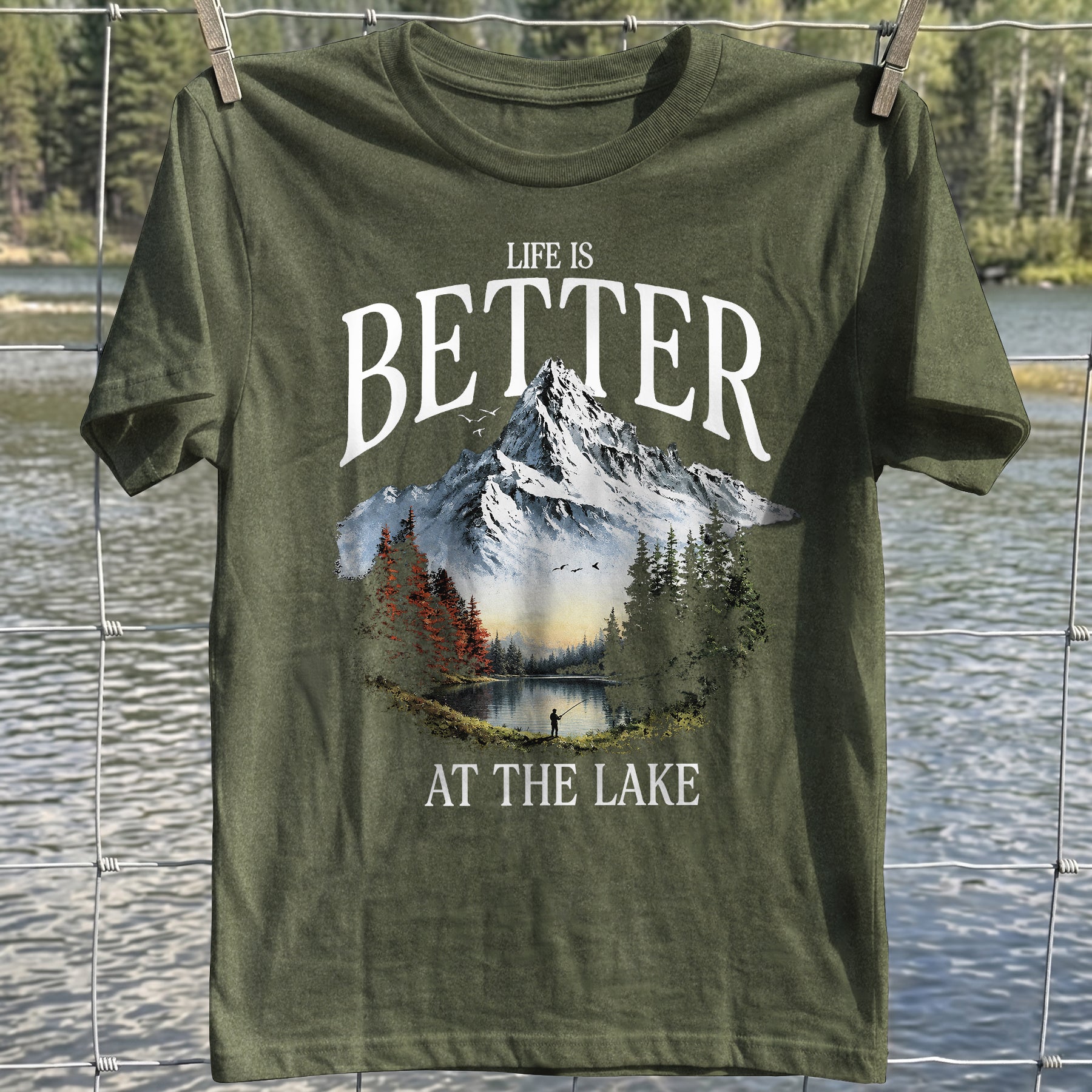 Mountain Lake Fishing T-Shirt