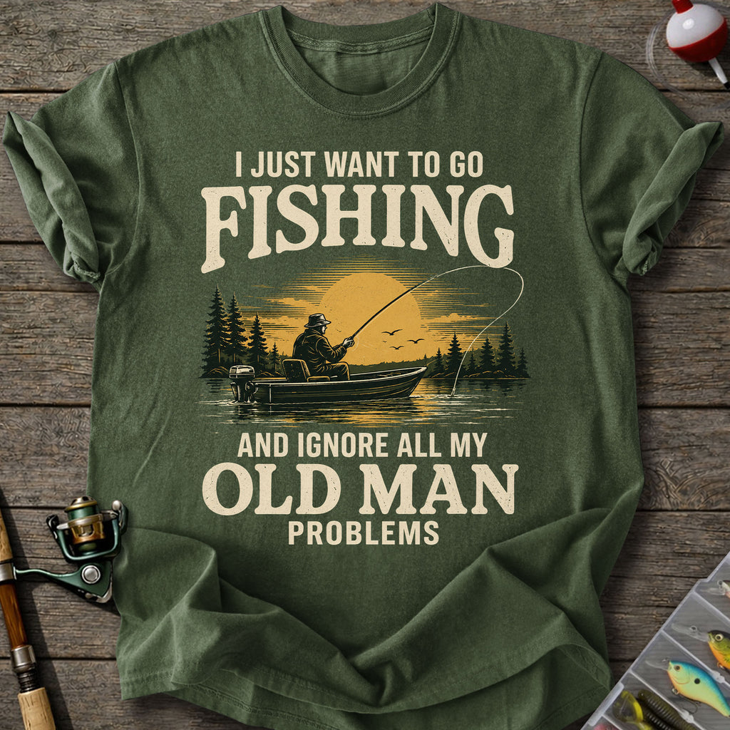 Old Man Fishing T-Shirt