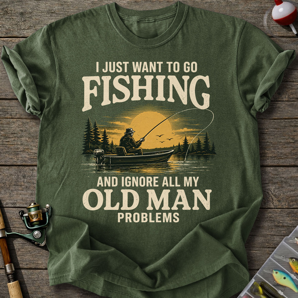 Old Man Fishing T-Shirt
