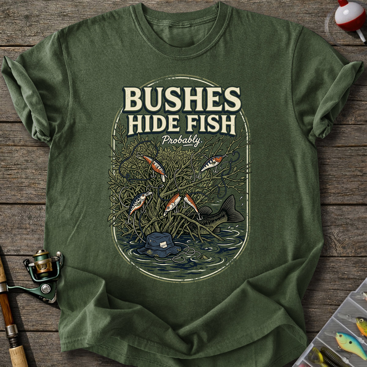 Bushes Hide Fish T-shirt